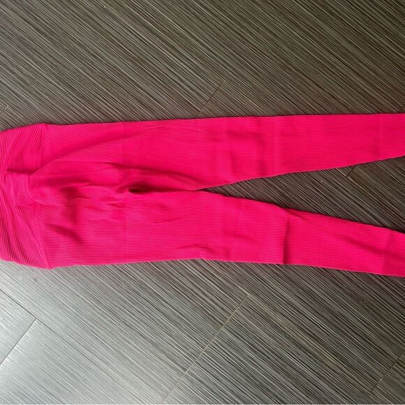 Year of Ours Hot Pink Ribbed Leggings - Picture 2 of 7